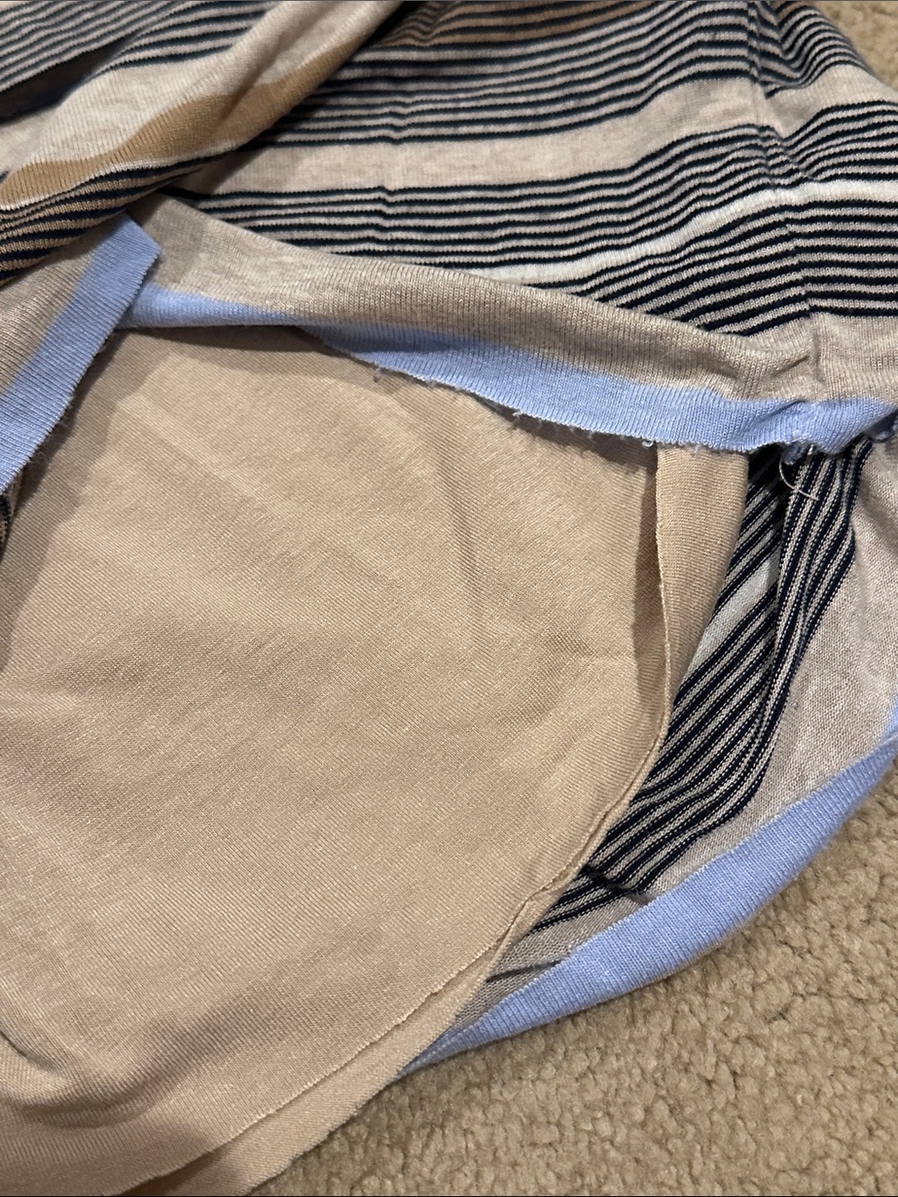 Bailey 44 Striped Layered Midi Dress in Blue, Black & Tan - Picture 7 of 7